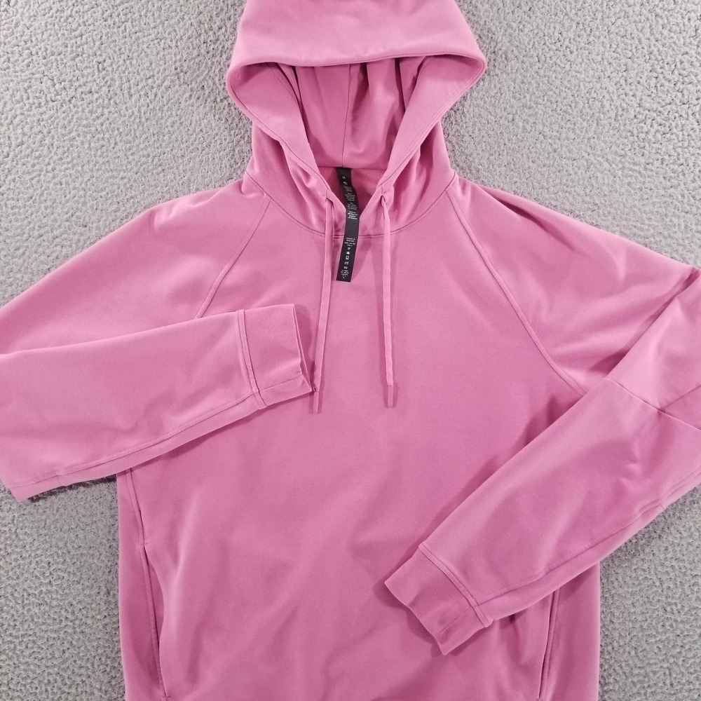 Lululemon Hoodie Men Medium Pink City Sweat Pullover Sweatshirt Stretch Athletic